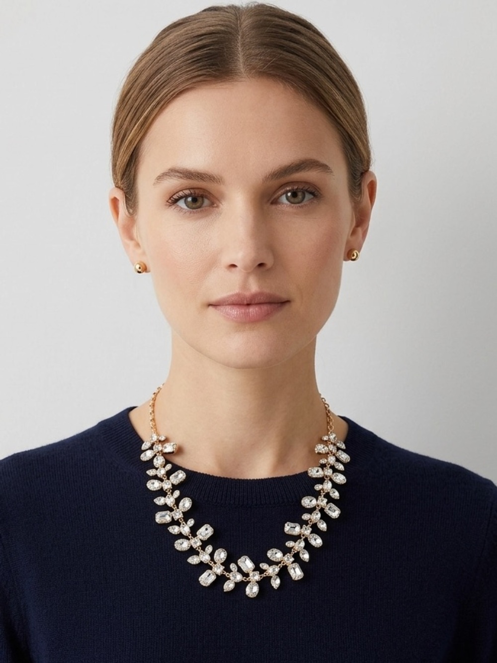 Kendra Scott Gold Crystal Leaf Statement Necklace - Women Jewelry